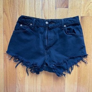Levi’s Black Denim High Waisted Shorts